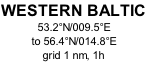 WESTERN BALTIC 53.2°N/009.5°E to 56.4°N/014.8°E grid 1 nm, 1h